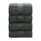 Linenland 4 Piece Cotton Bath Towels Set - Charcoal