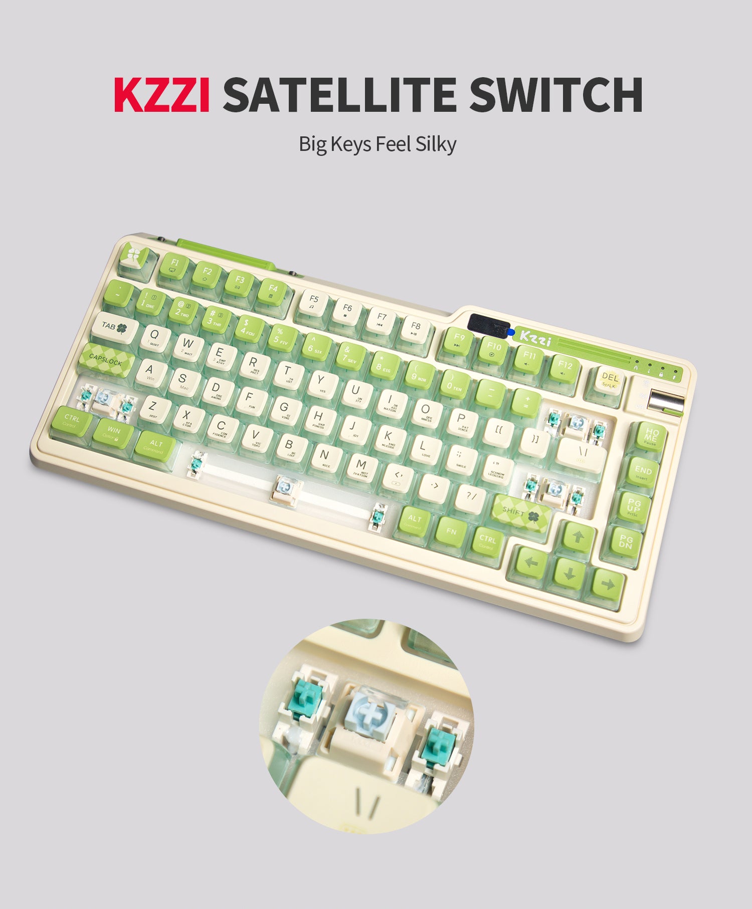 K75 PRO RGB 75% Wireless Gasket Mechanical Night Grey Keyboard, Triple Mode, Eternity Tactile Switch