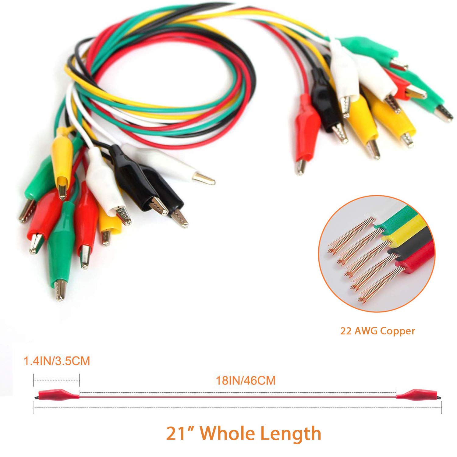 KET02 DIY Electrical Alligator Clips with Wires Test Leads Sets