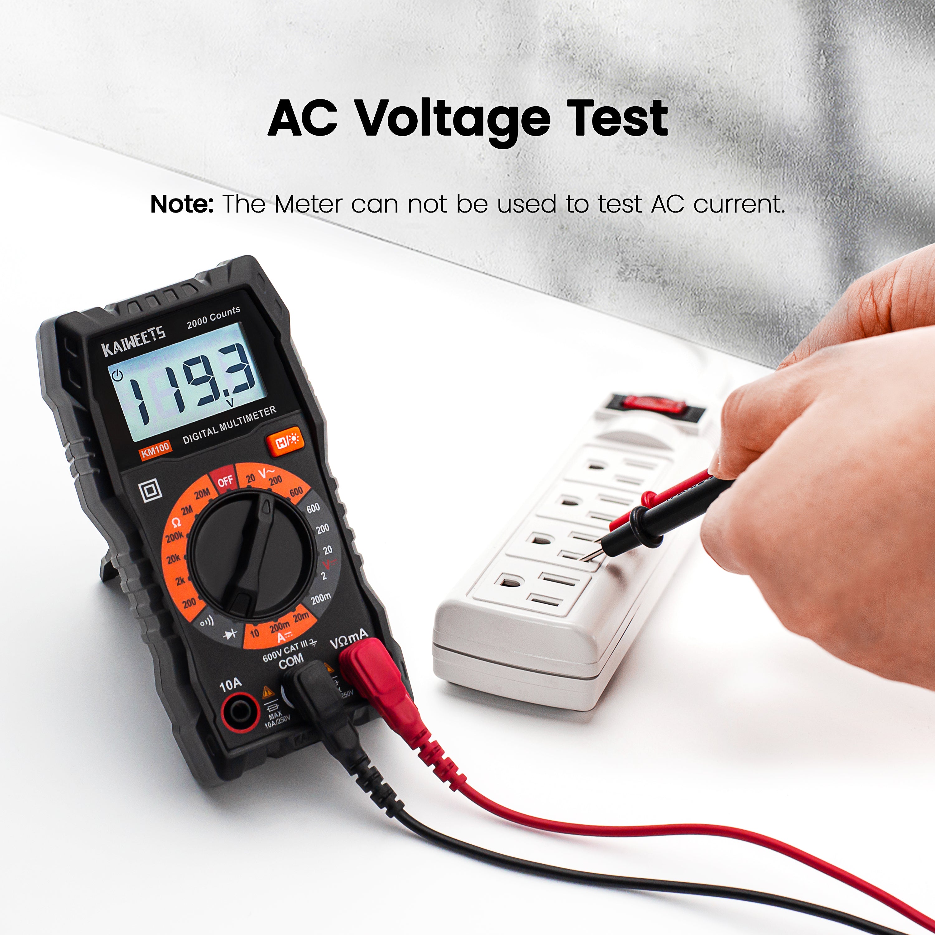Digital Multimeter with Case, DC AC Voltmeter, Ohm Volt Amp Test Meter and Continuity Test Diode Voltage Tester for Household Outlet, Automotive Battery Test (Anti-Burn with Double Fuses)