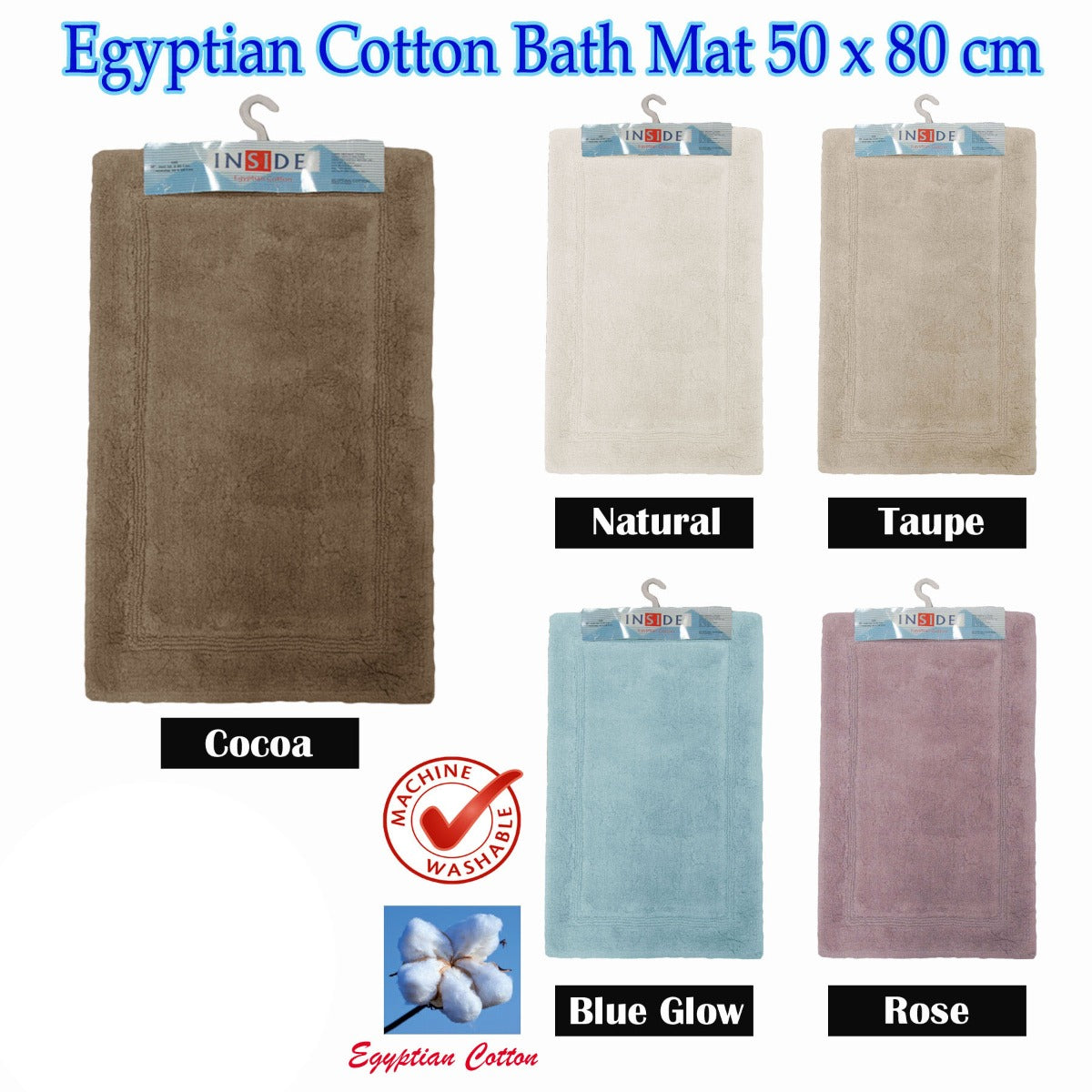 Egyptian Cotton Bath Mat 50x80 cm Taupe