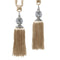 Elizabeth Pair of Curtain Tassel Rope Ties Latte/Silver