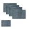 Set of 4 Reversible PVC Table Placemats Checkered Grey