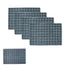 Set of 4 Reversible PVC Table Placemats Checkered Grey