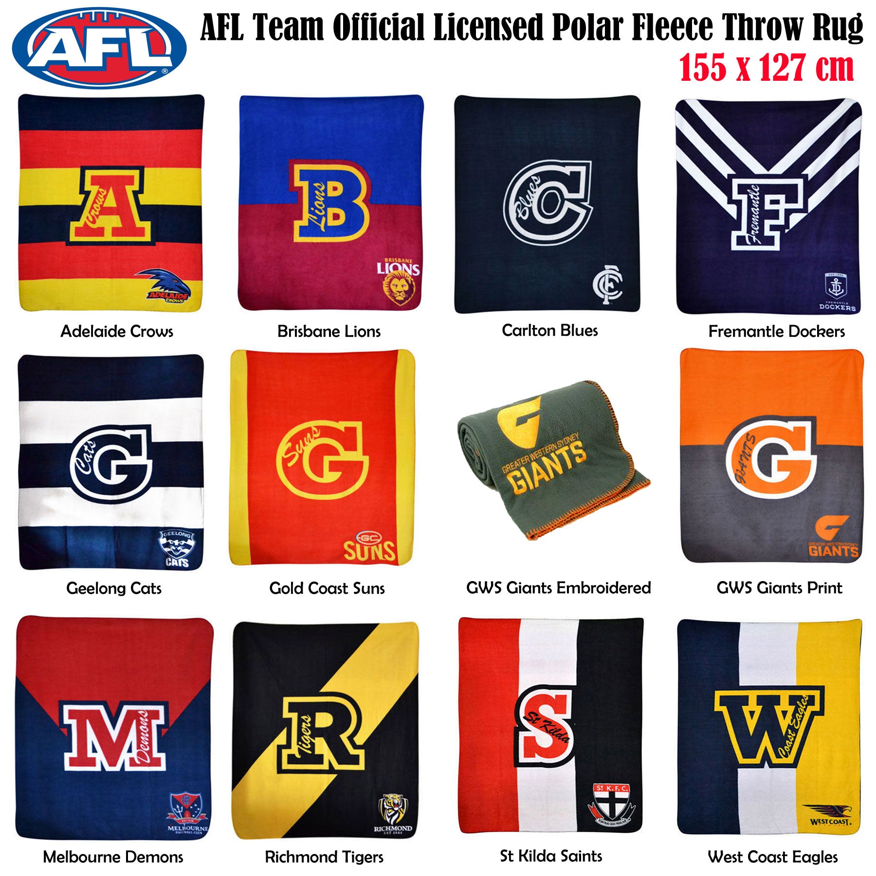 Licensed Polar Fleece Throw Gold Coast Suns
