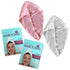 Set of 2 Magic Quick Dry Microfibre Hair Dryer Towels Pink + White