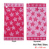 Jacquard Velour Reversible Beach Towel Hot Pink Stars