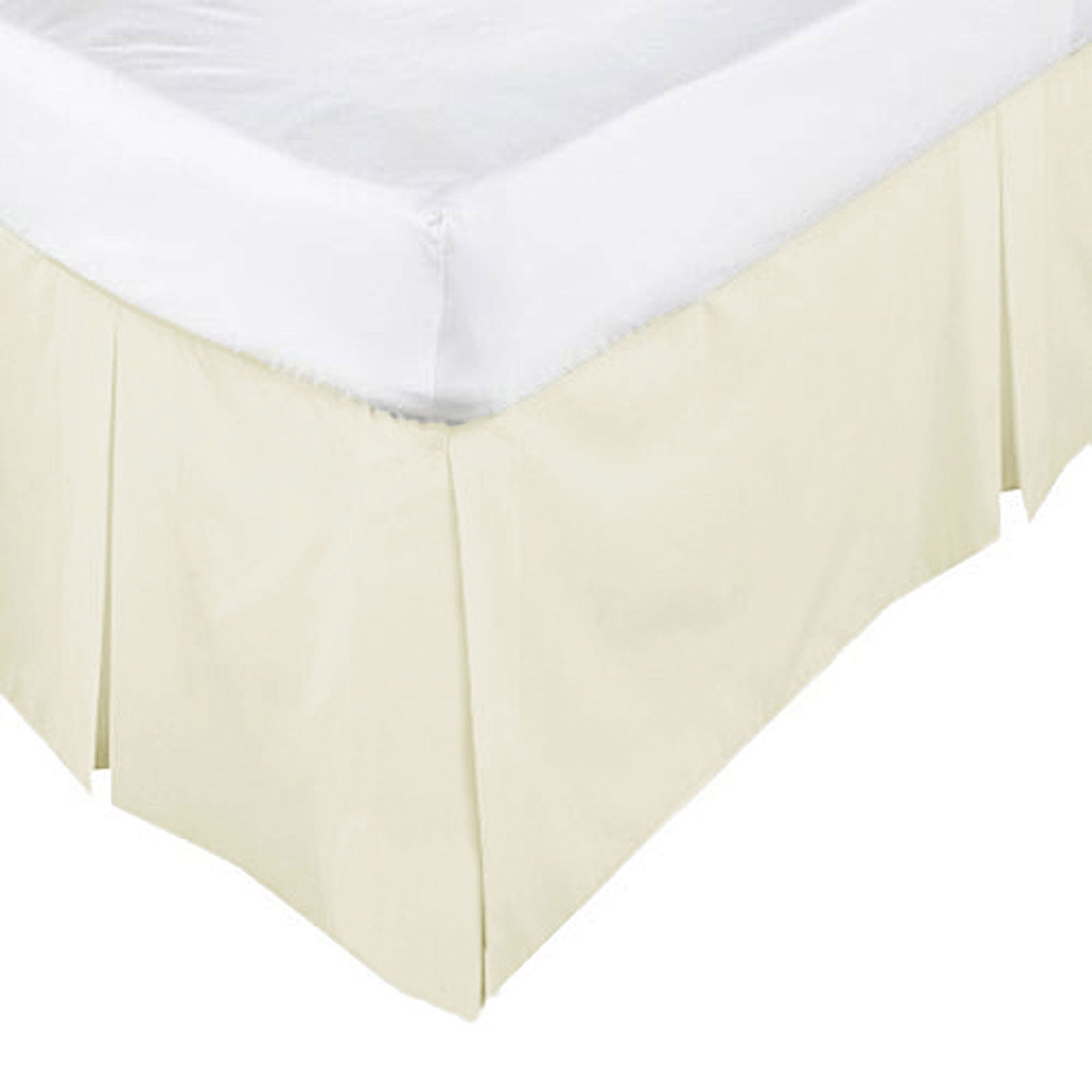 ASSUN Box Pleated Valance Ecru KING SINGLE