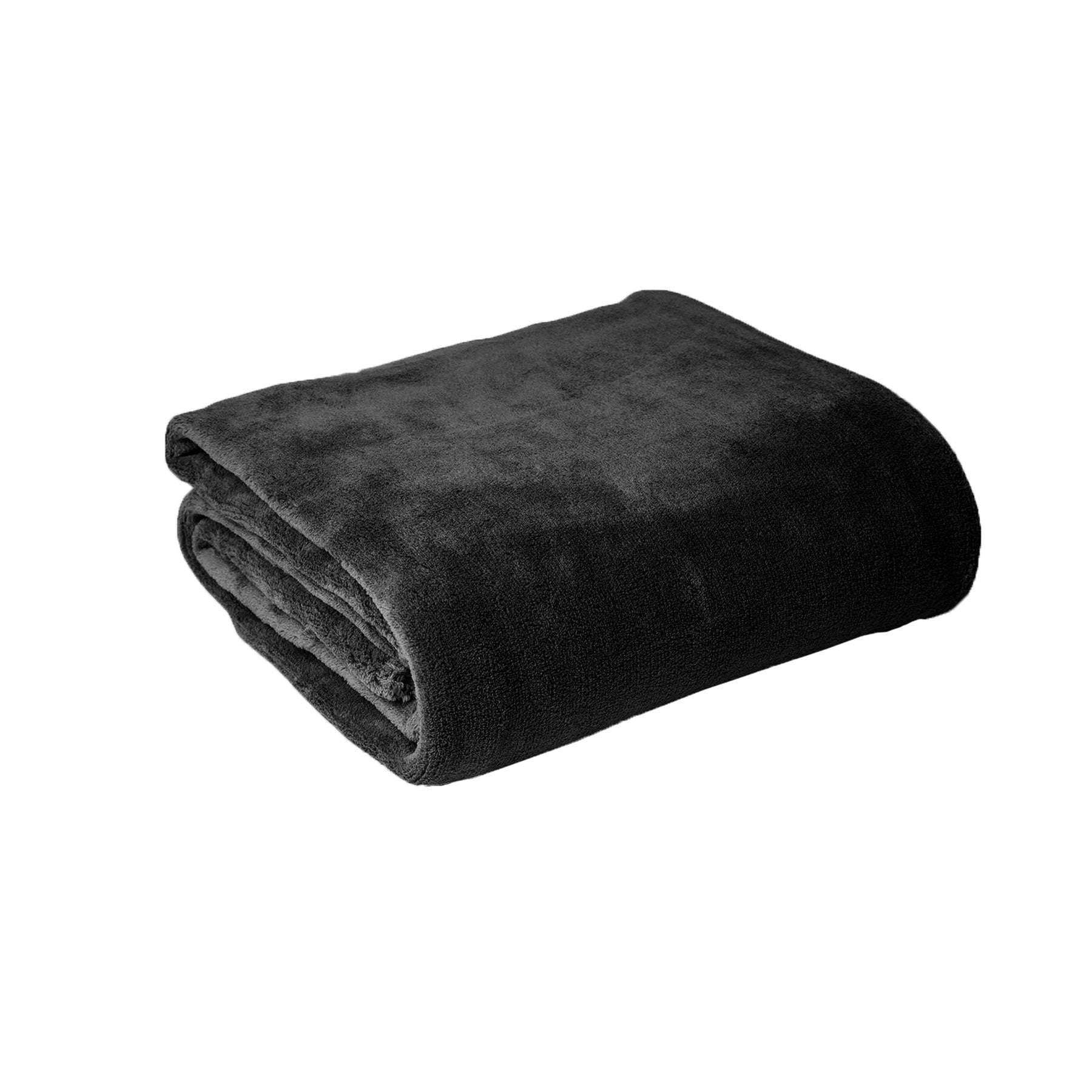 Super Soft Coral Fleece Blanket Single Charcoal