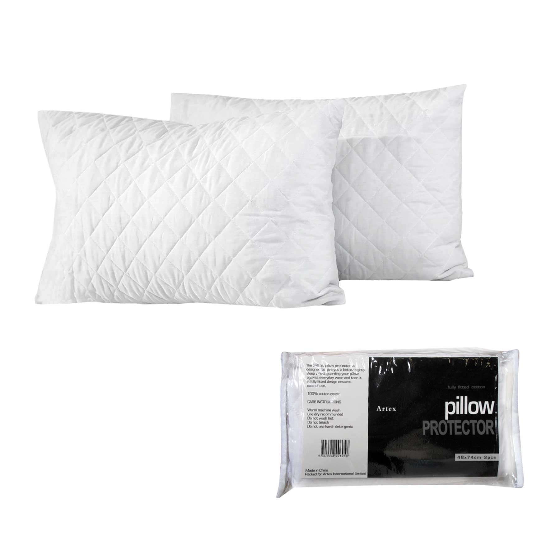 Pair of Cotton Standard Pillow Protectors