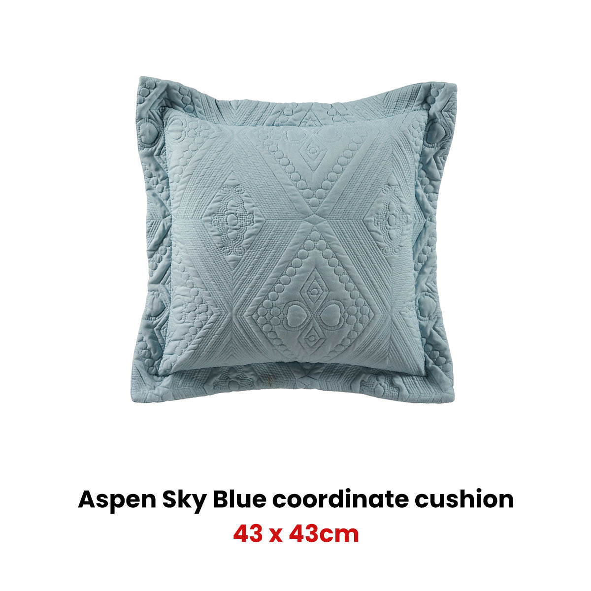 Aspen Sky Blue Coordinate Square Filled Cushion