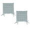 Set of 2 Chair Pads with Ties 40 x 40 cm Silver Blue