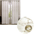 Pair of Sheer Eyelet Curtains White with Gold Foils 137 x 213 cm