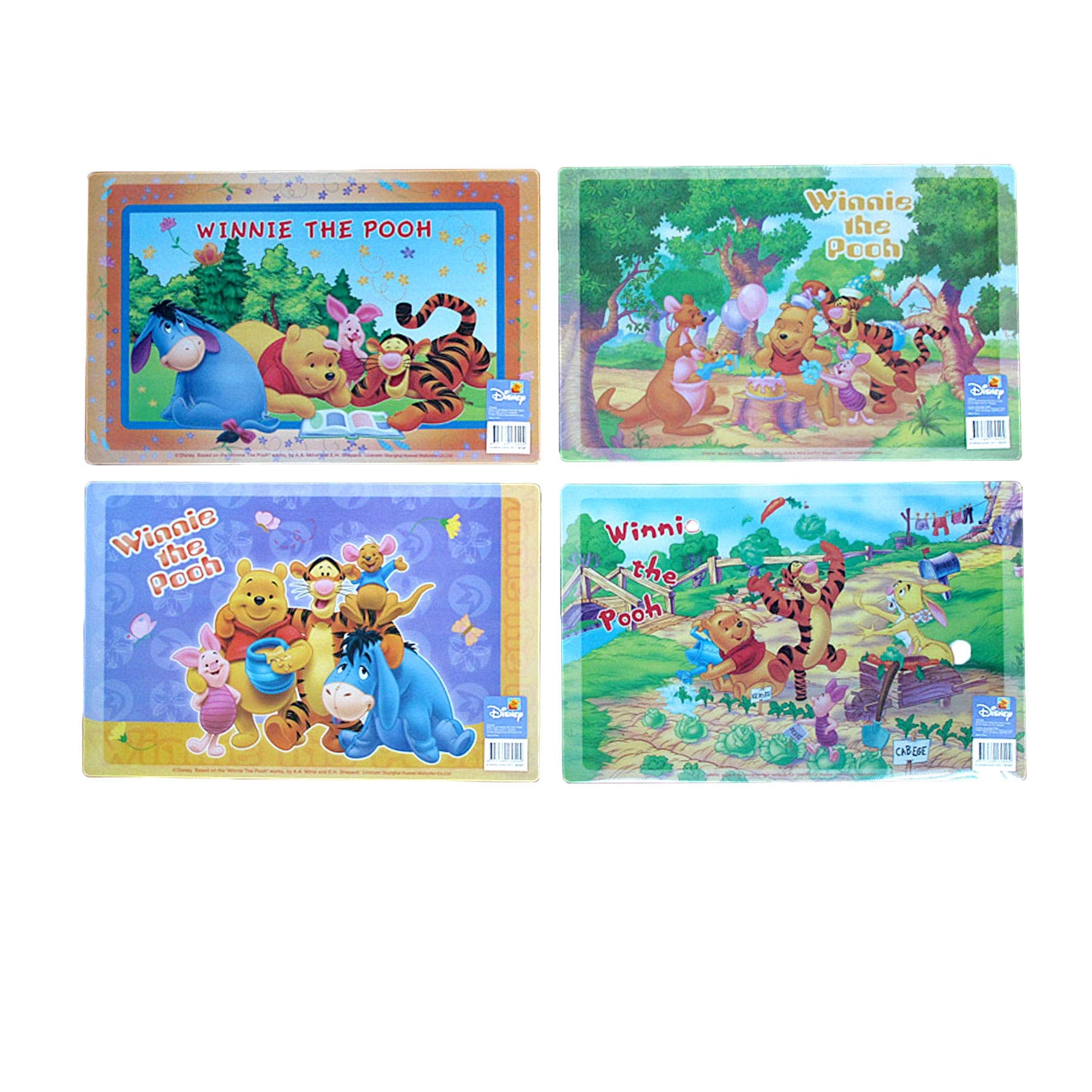 Set of 4 Disney Cartoon Waterproof Placemats Winnie The Pooh