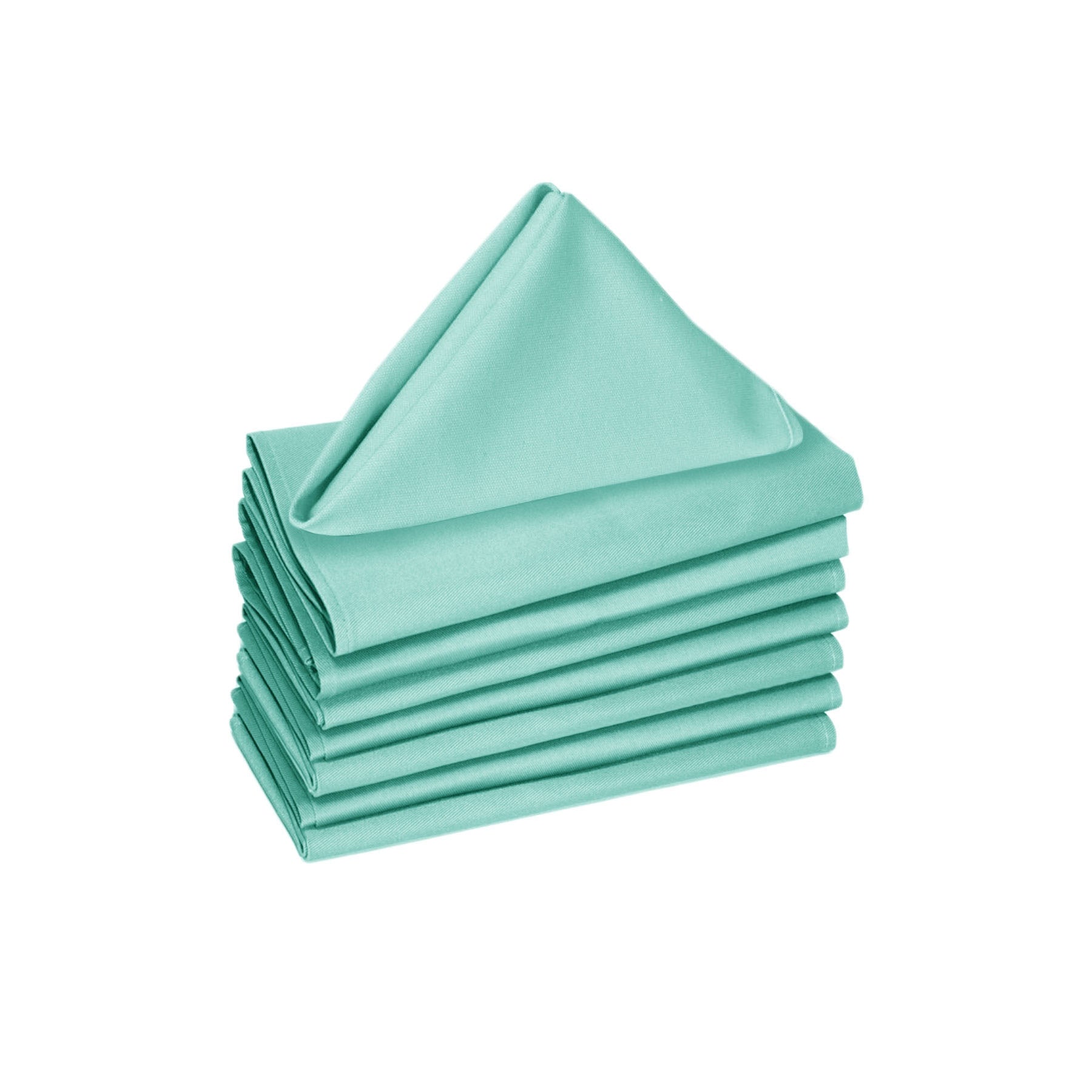 Set of 8 Cotton Napkins Light Turquoise