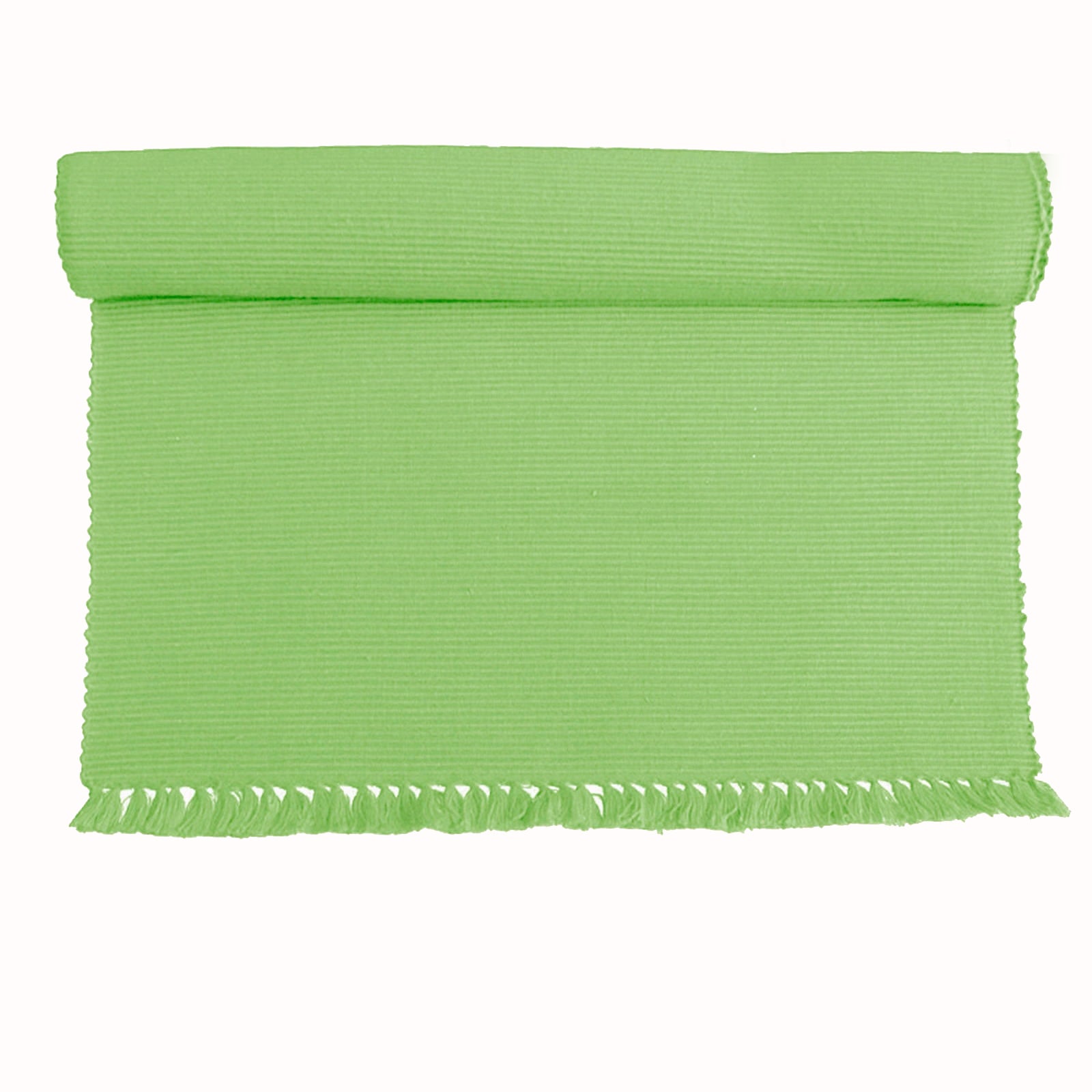 Set of 2 - Cotton Ribbed Table Placemats Apple Green