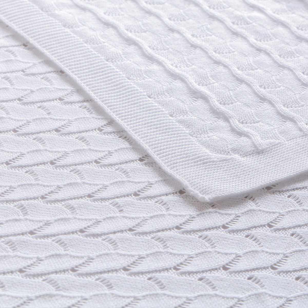 Lyla White Cotton Baby Blanket 75 x 100 cm