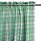 Pair of Polyester Cotton Rod Pocket Green Checkered Curtains