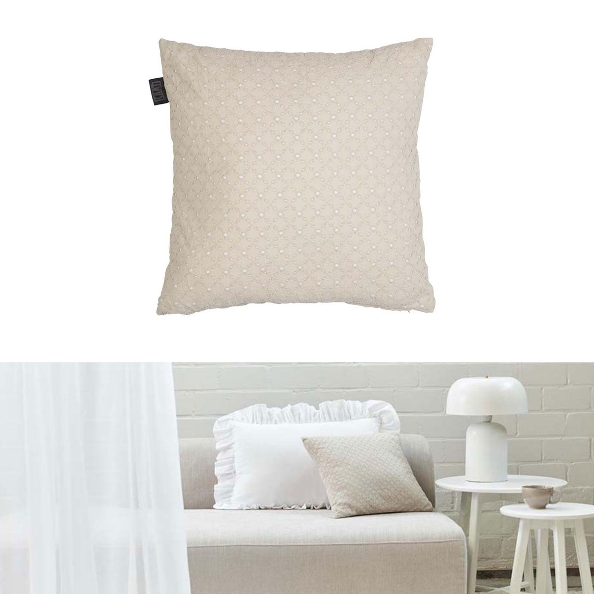 Chelsy Sand Square Filled Cushion 40cm x 40cm