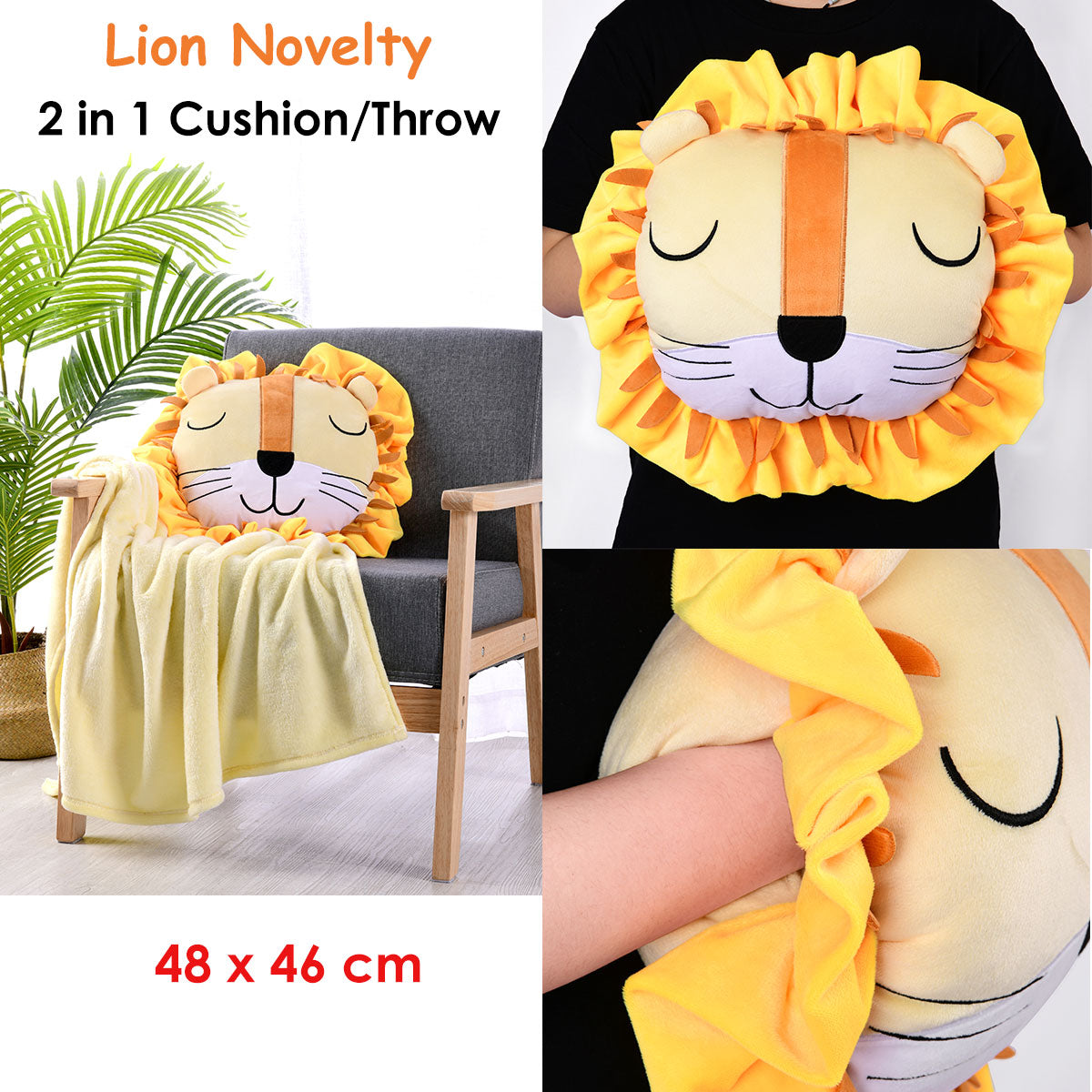 Lion Novelty Cushion/Throw