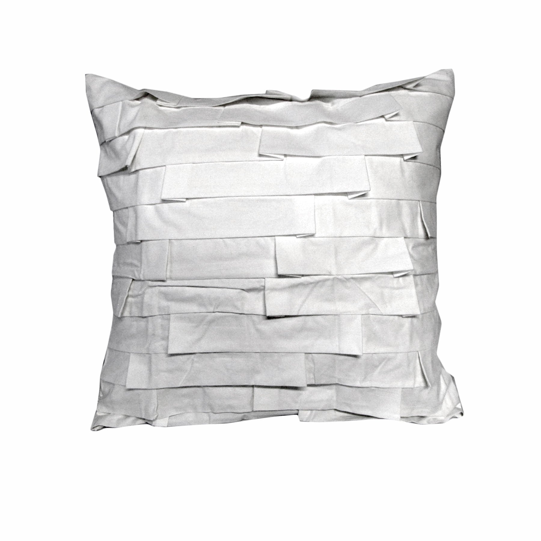 Pleats White 45x45 cm Square Filled Cushion