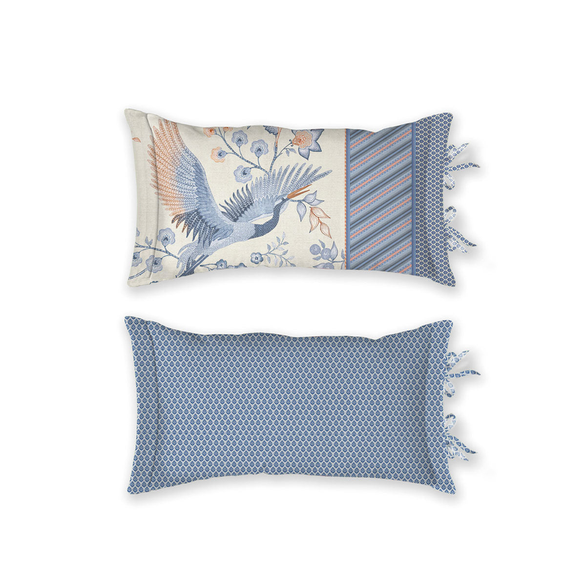 Royal Birds Blue Oblong Cushion