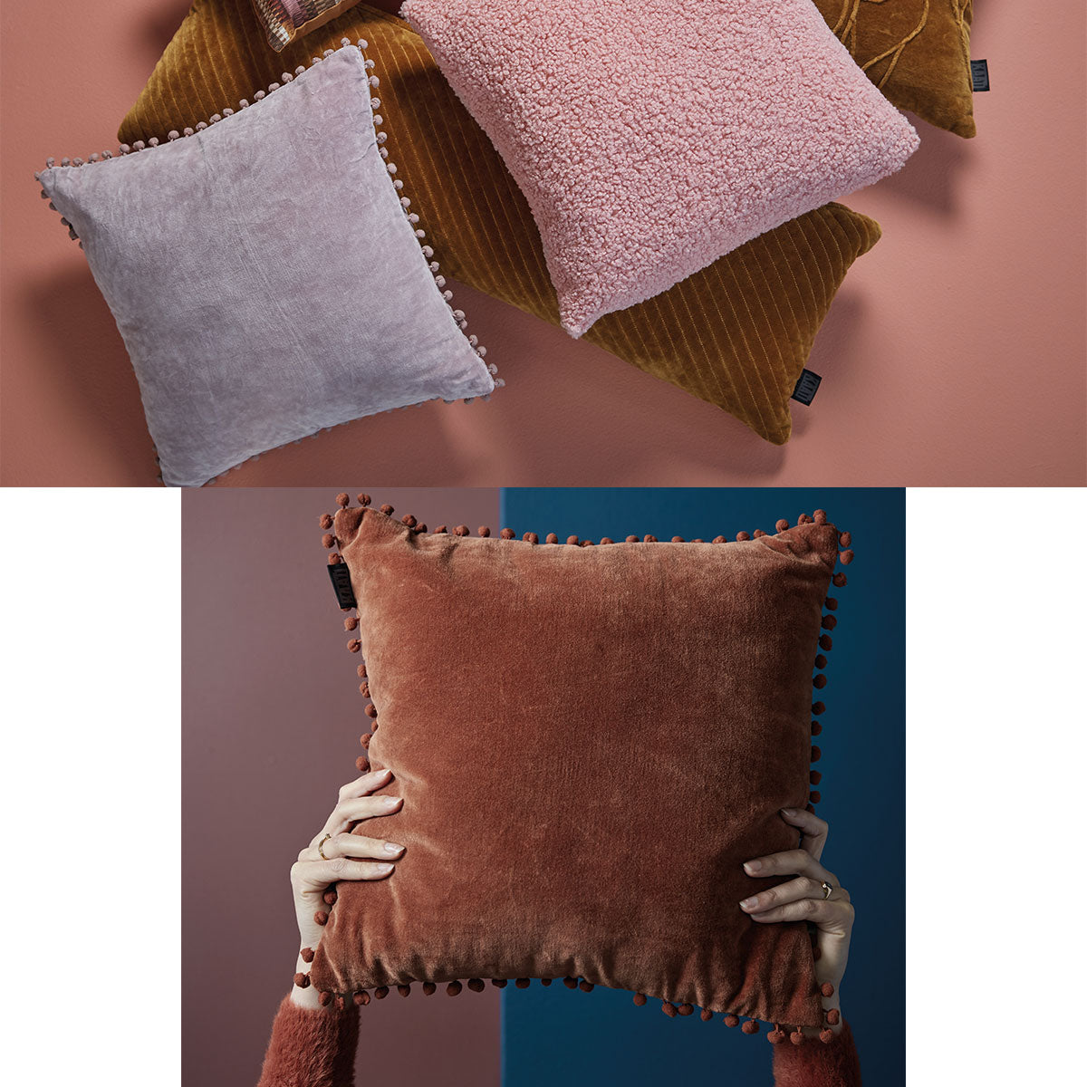 Svenja Terracotta Filled Square Cushion