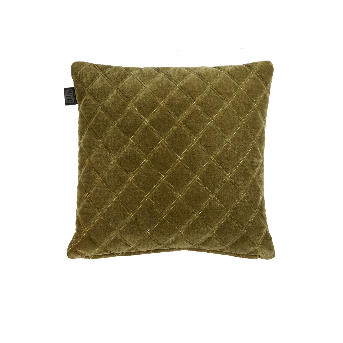 Vercors Luxury Cotton Velvet Filled Square Cushion - Olive Green