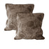 Pair of Trudie Lace European Pillowcases Chocolate