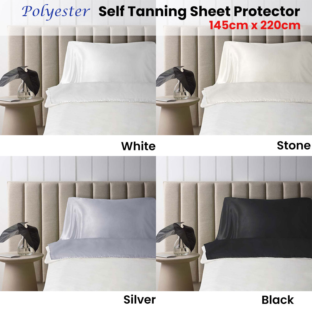 Self Tanning Polyester Sheet Protector 145cm x 220cm White