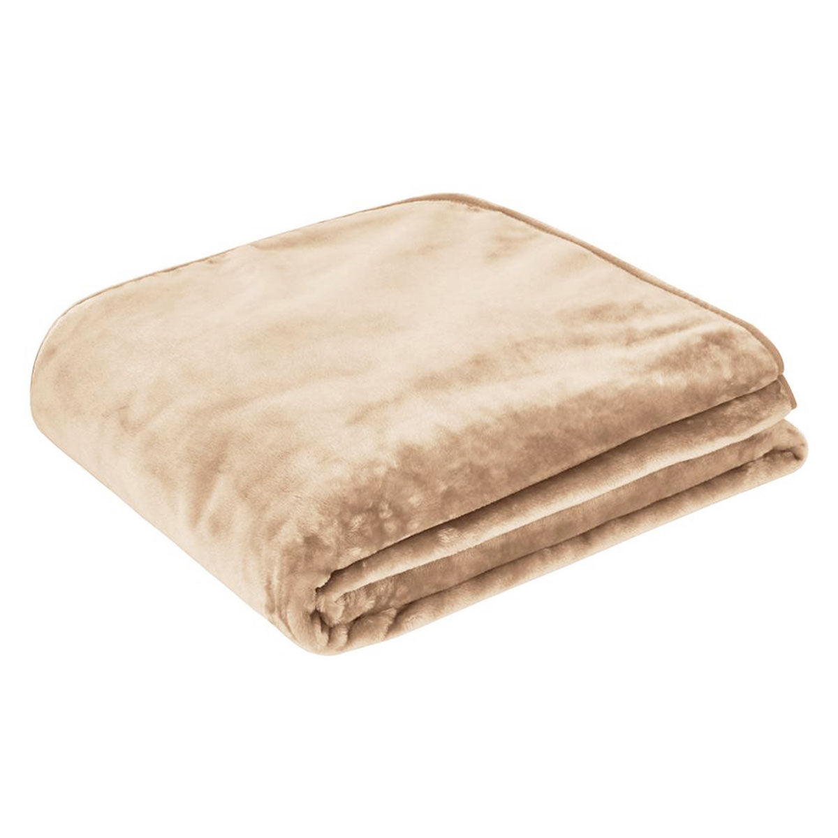 450gsm Solid Faux Mink Blanket Natural