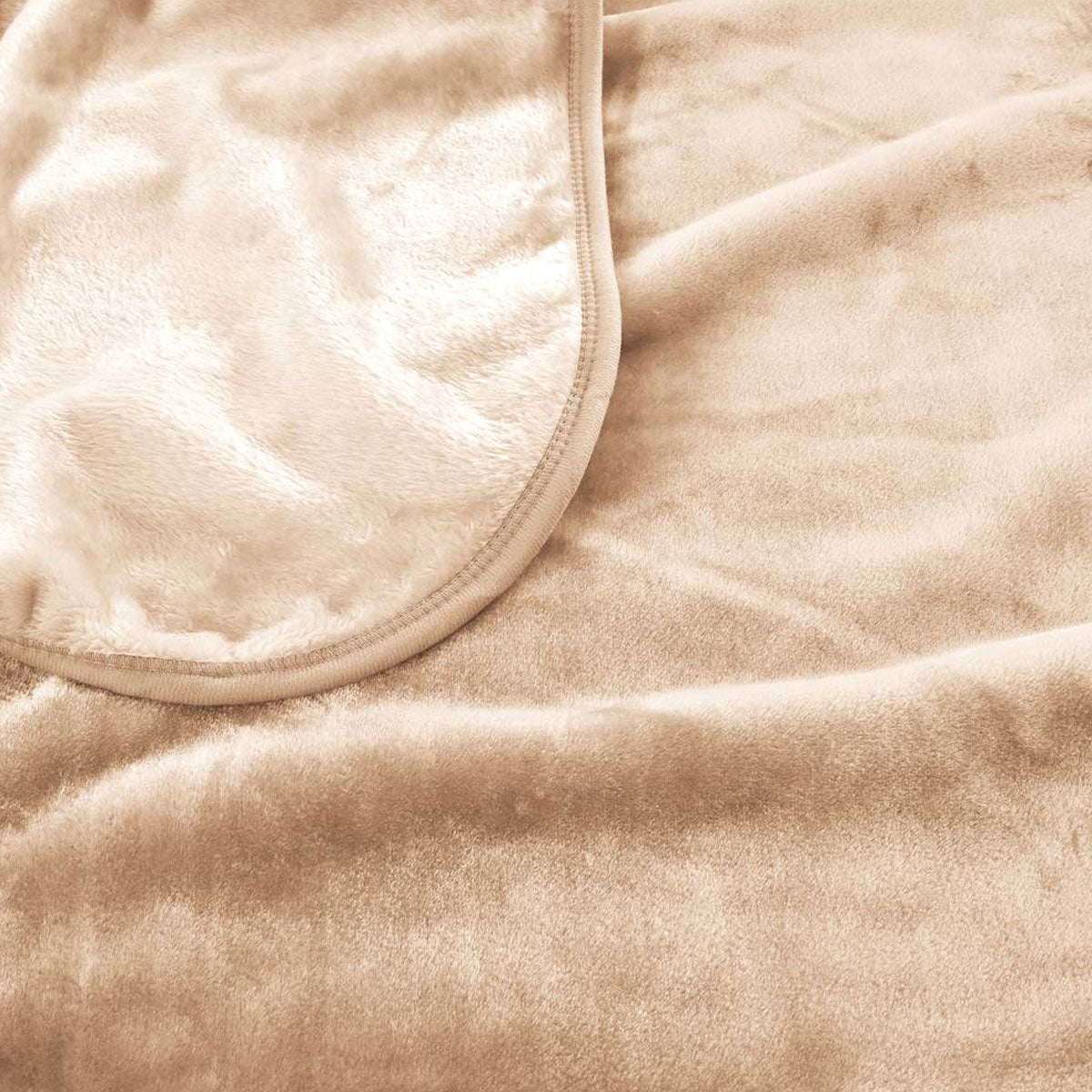 450gsm Solid Faux Mink Blanket Natural