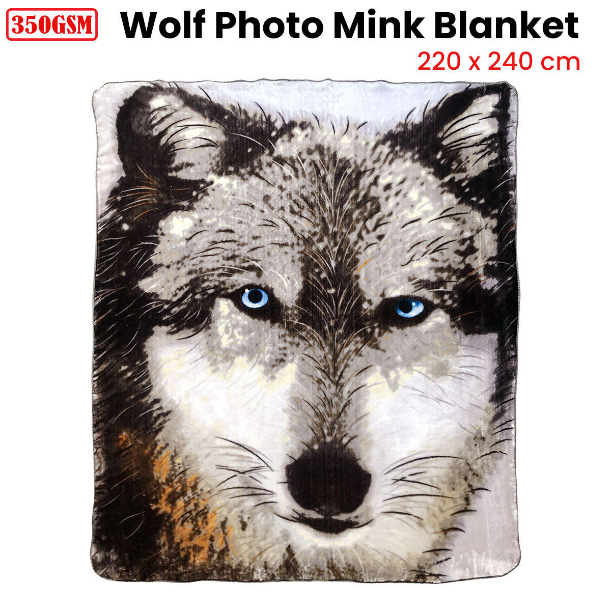 350gsm Wolf Photo Mink Blanket