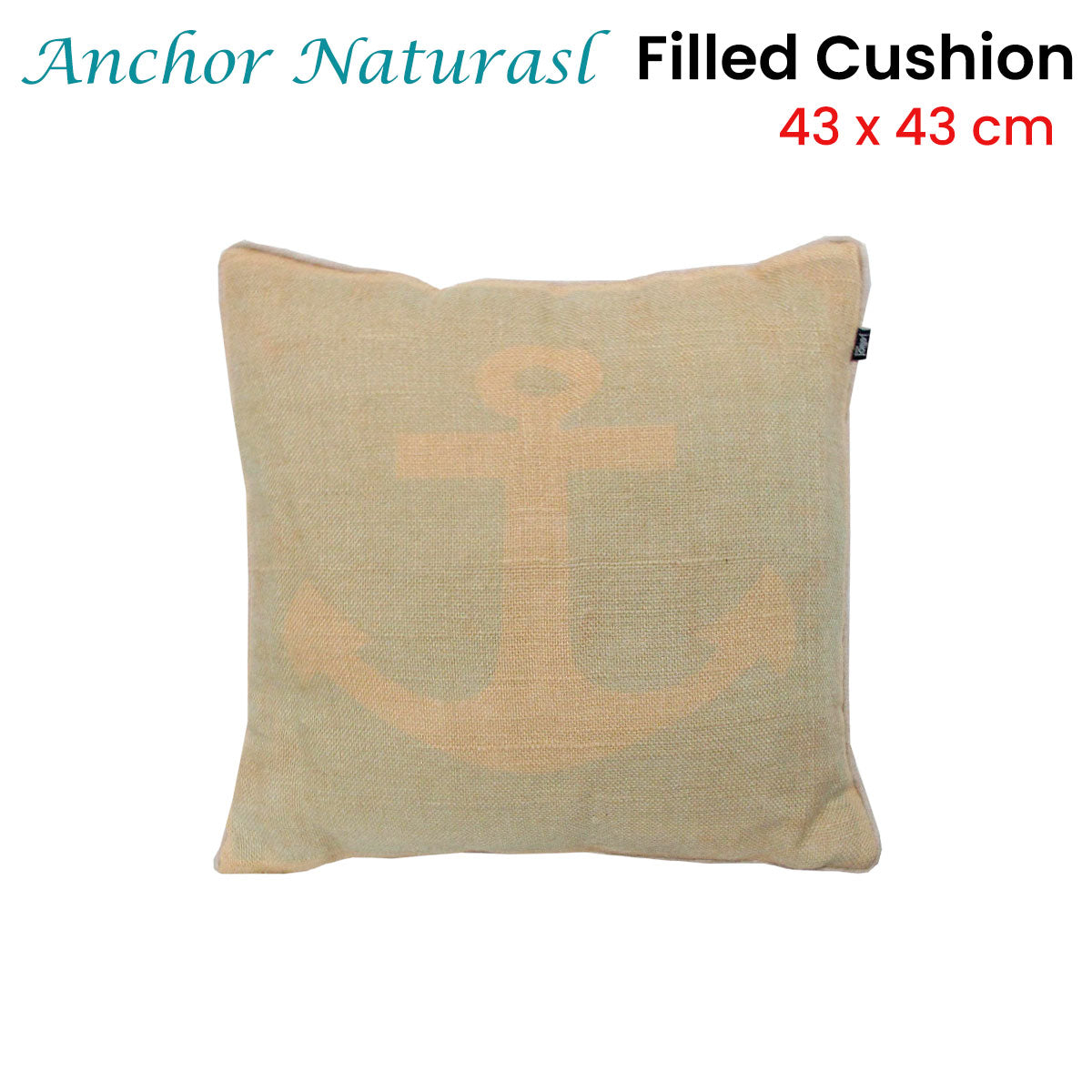 Anchor Natural Filled Cushion 43 x 43 cm