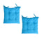 Set of 2 Outdoor Polyester Solid Chair Pads 40 x 40cm Ocean Blue