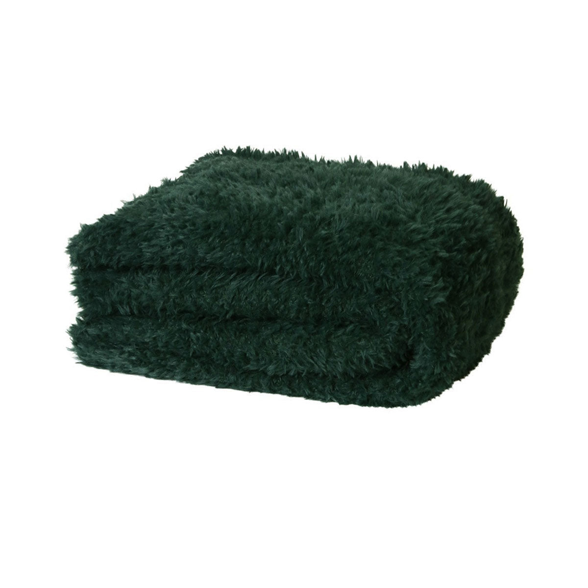 Eve Fur Knitted Throw Eden Green