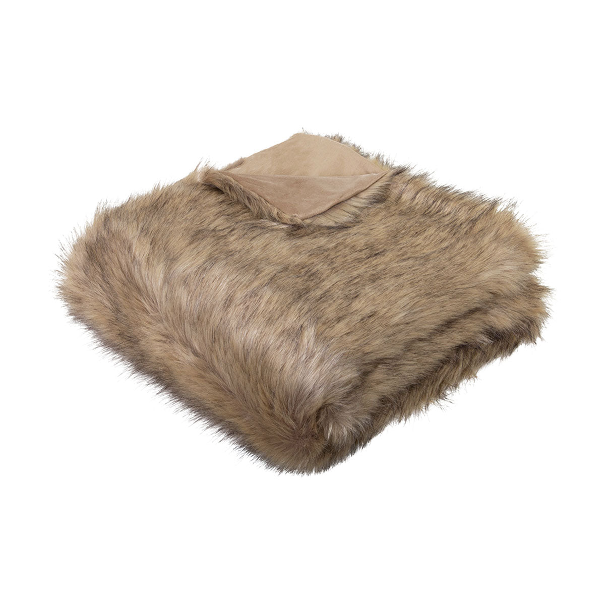 Grizzly Brown Faux Fur Throw