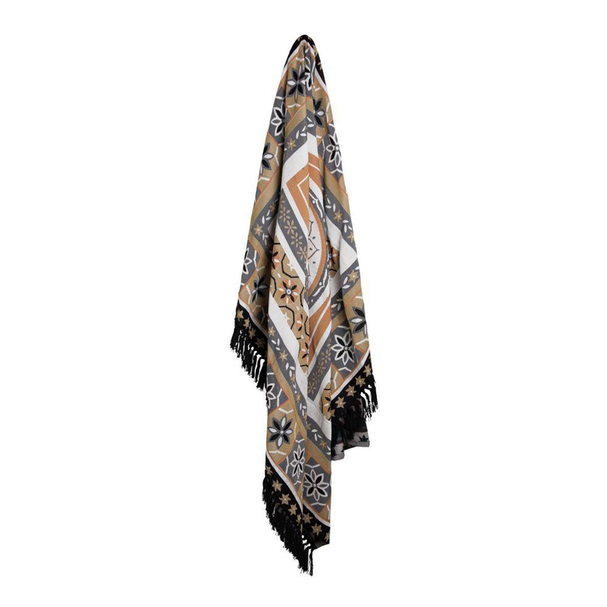 Kasbah Luxury Fringe Throw 130 x 160cm Black