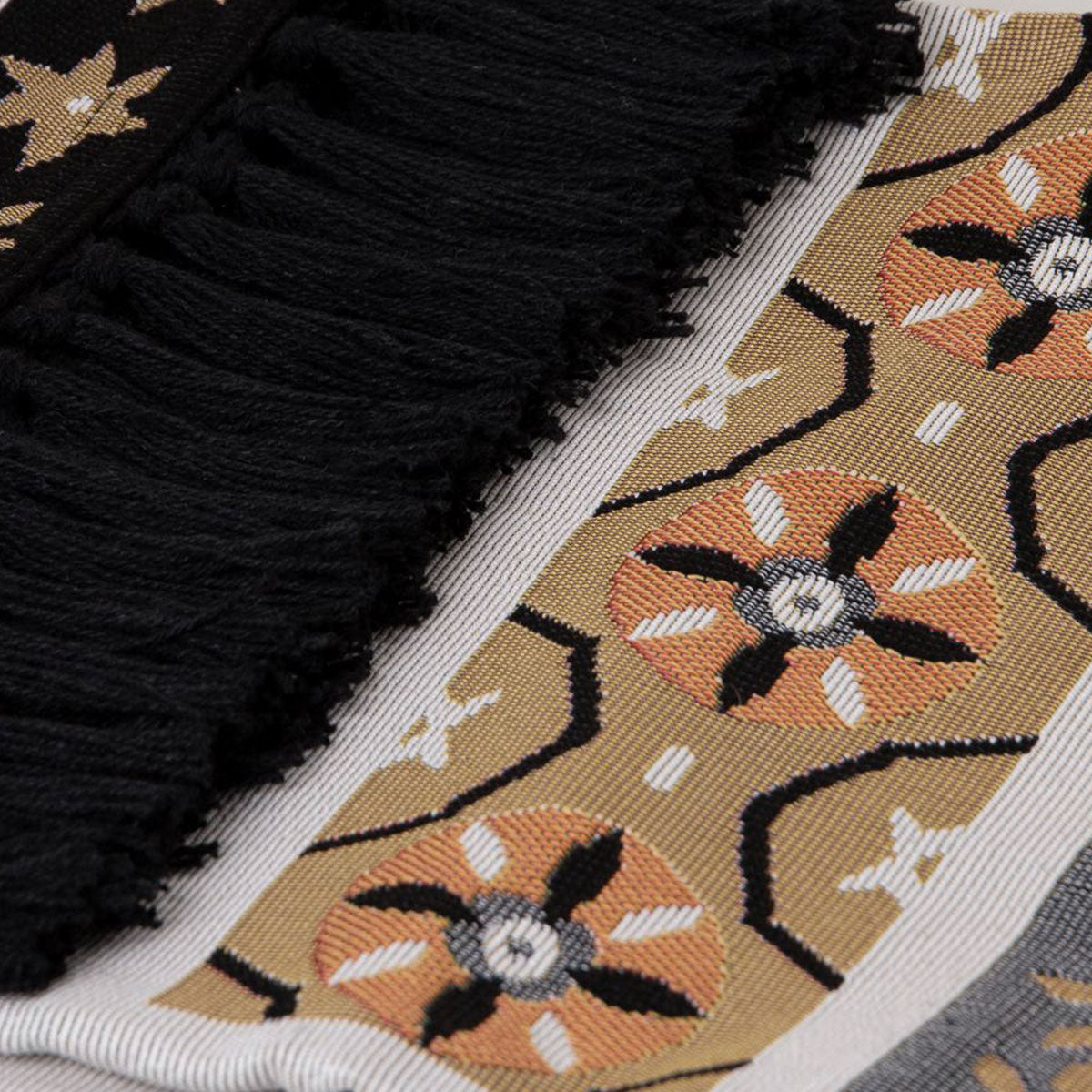 Kasbah Luxury Fringe Throw 130 x 160cm Black