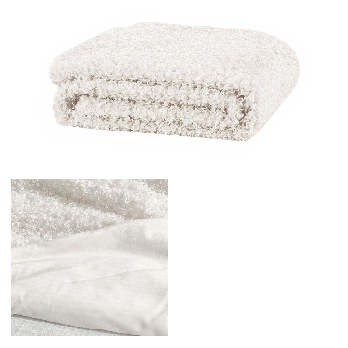 Lyla Faux Sheep Fur Throw Rug Ivory