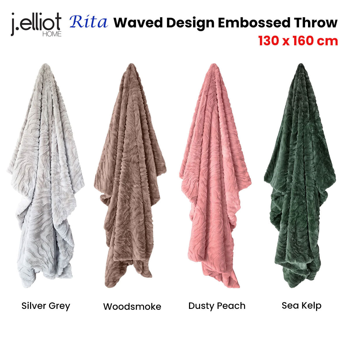 Rita Sea Kelp Faux Mohair Throw Rug 130 x 160cm