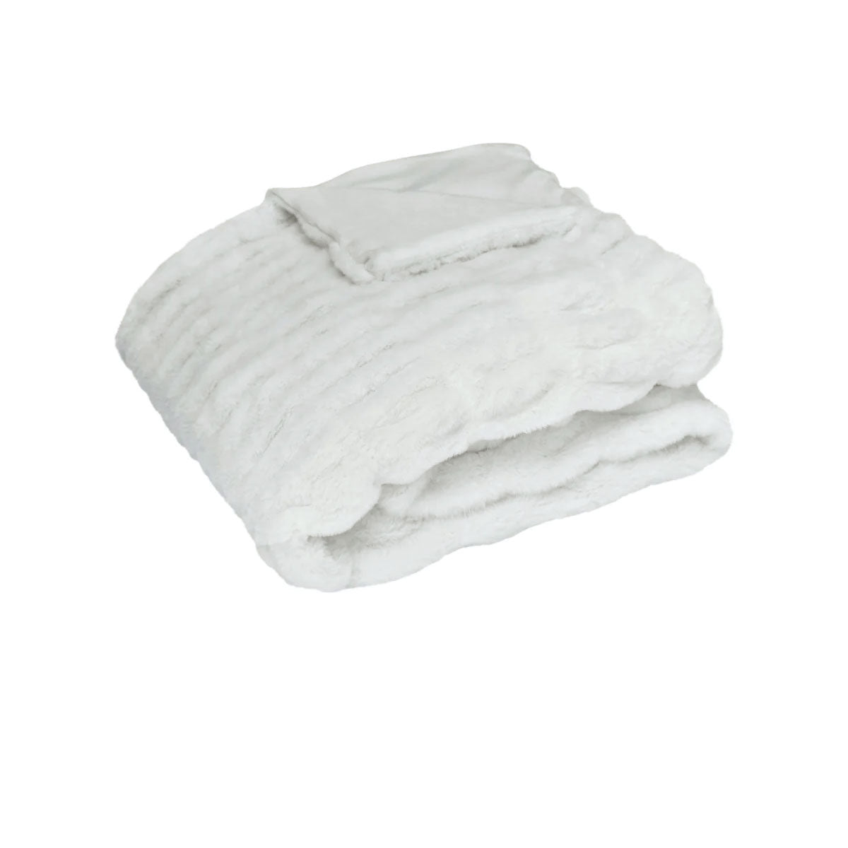 Skyler Ivory Faux Fur Throw Rug 130 x 160cm