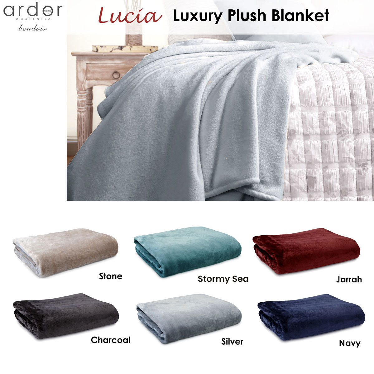 Lucia Luxury Push Blanket Charcoal King