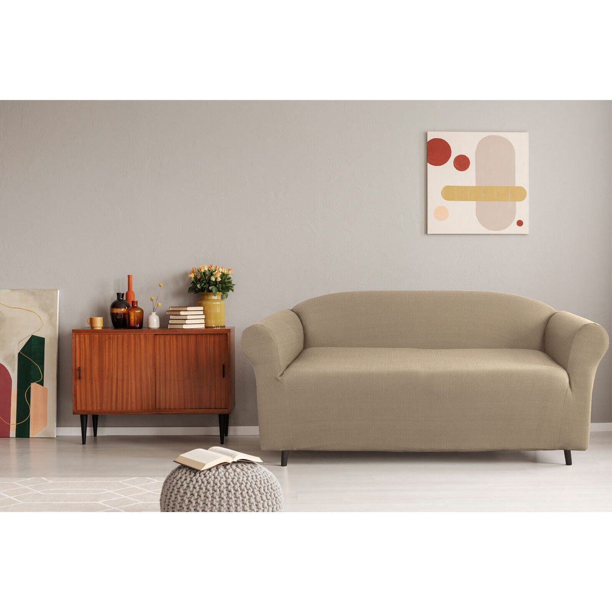 Cambridge Extra-stretch Couch Cover Linen Two Seater Linen