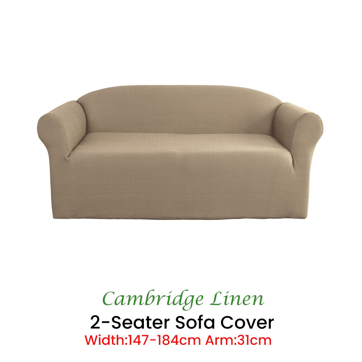 Cambridge Extra-stretch Couch Cover Linen Two Seater Linen