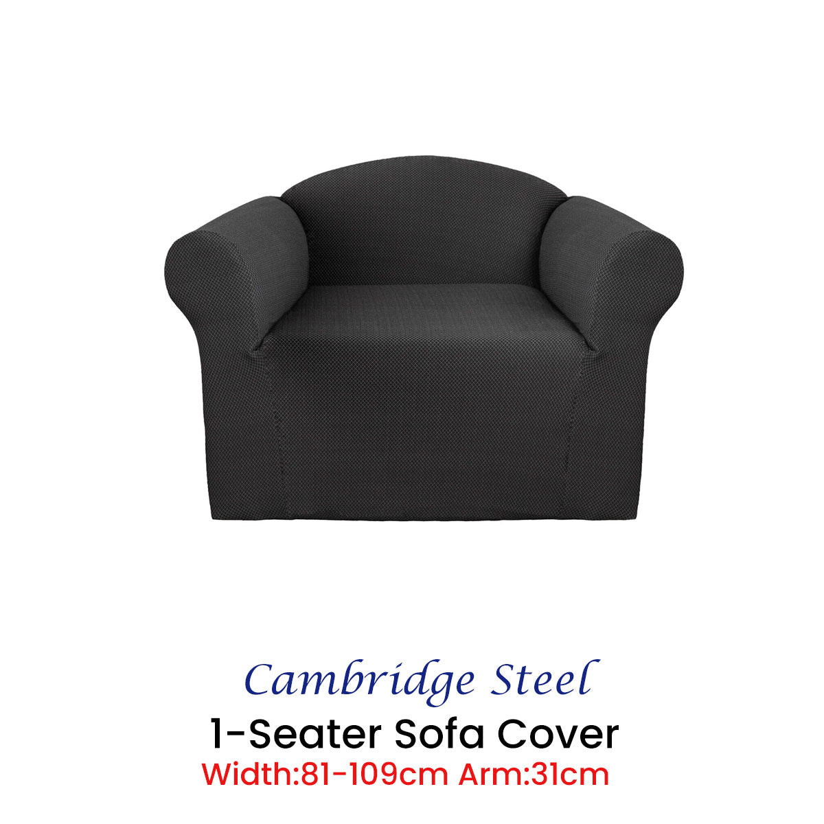 Cambridge Extra-stretch Couch Cover Steel One Seater Steel