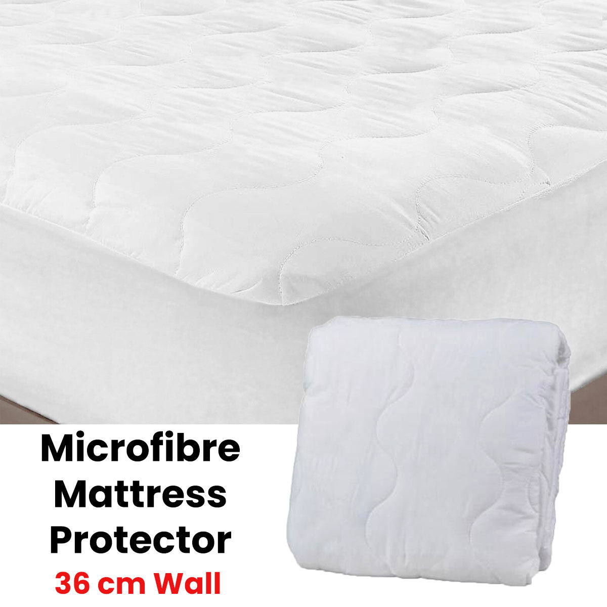 Microfibre Quilted Fitted Mattress Protector - KING