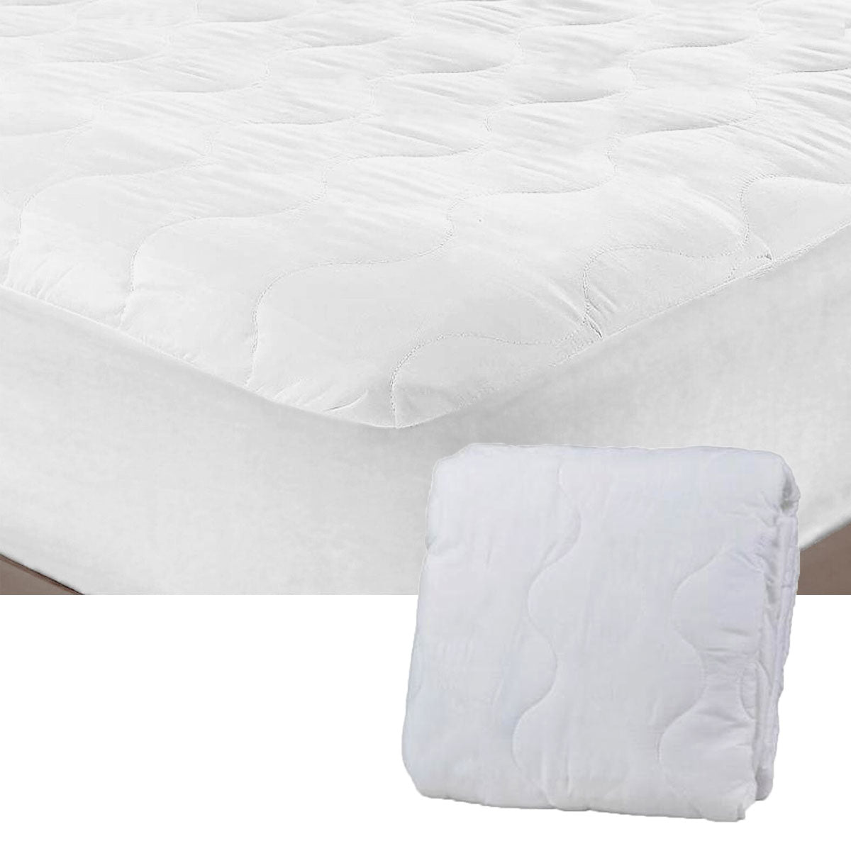 Microfibre Quilted Fitted Mattress Protector - QUEEN