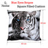 Blue Eyes Stripes Tiger Square Filled Cushion