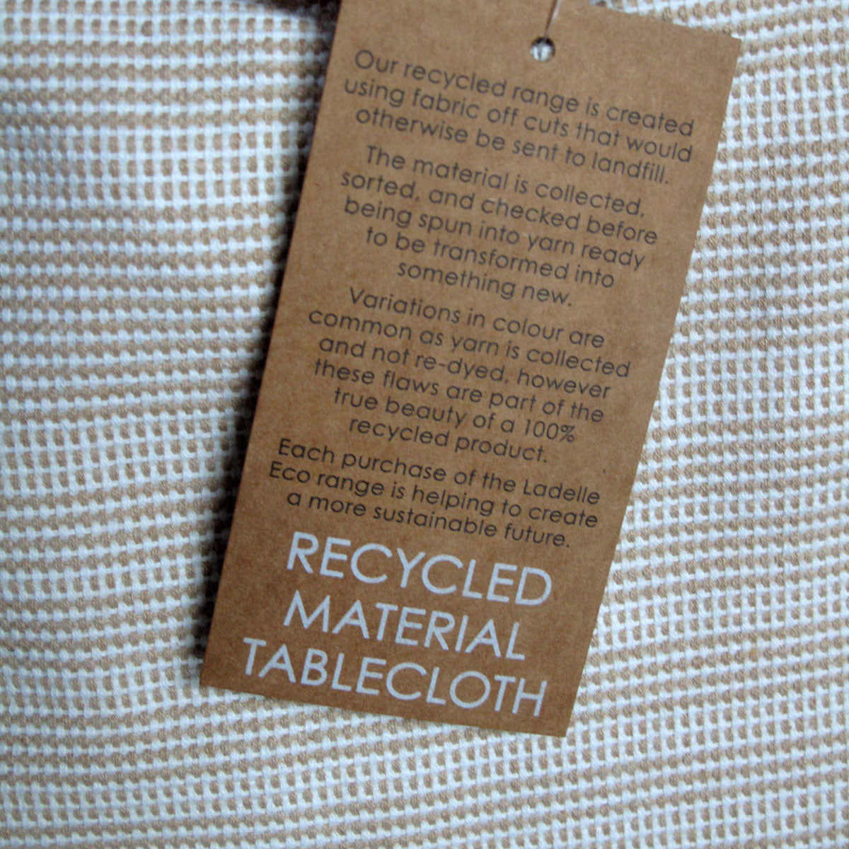 Beige Eco Cotton Rich Tablecloth 150 x 225 cm